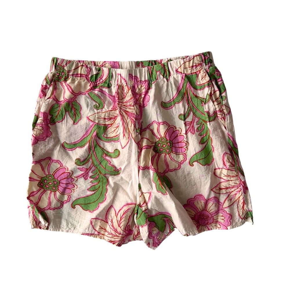 Mango Floral Textured Printed Shorts Small